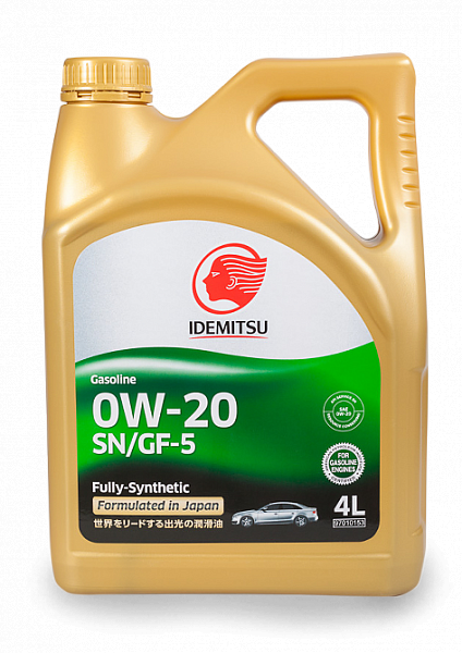 Моторное масло IDEMITSU FULLY-SYNTHETIC 0W-20 SN/GF-5, 4л