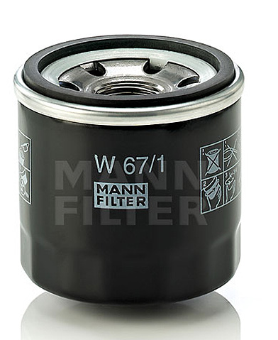 Фильтр масляный MANN W67/1 HYUNDAI/KIA/MAZDA/MITSUBISHI/NISSAN