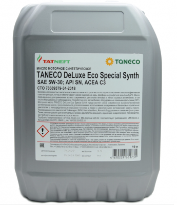 Моторное масло Taneco Deluxe Eco Special Synth 5W-30 SN C3, 10л