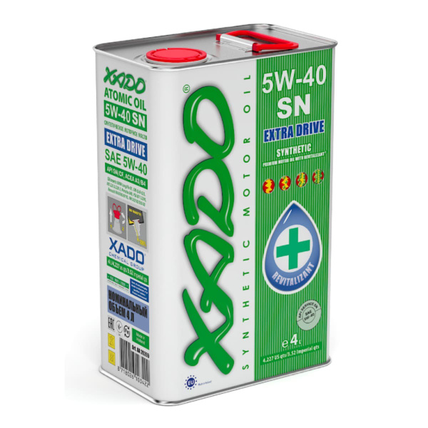 Моторное масло XADO Atomic Oil Extra Drive 5W-40 SN, 4л